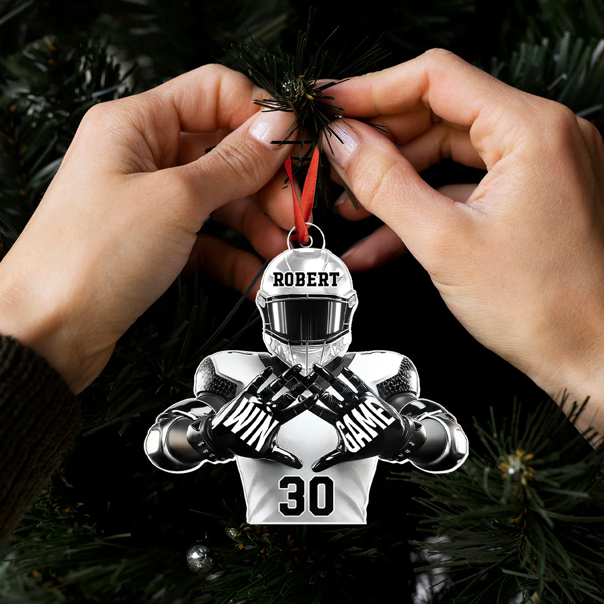 Football Player Football For Life Personalized Acrylic Ornament, 3D Effect Flat Ornament - Image 8
