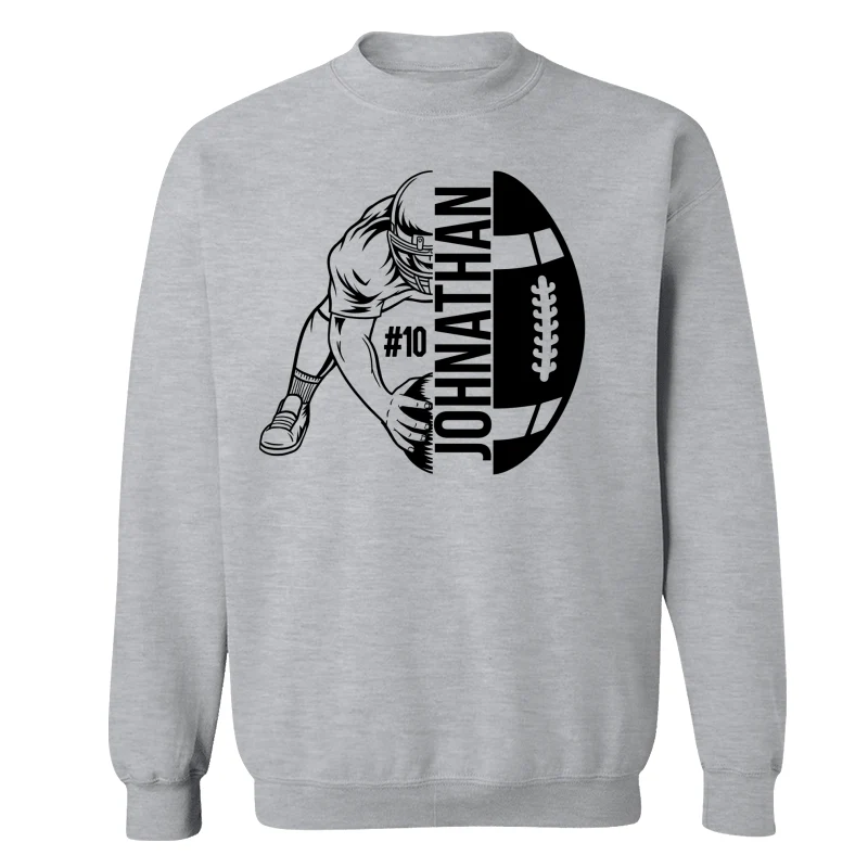 Football Player Holding Ball On The Ground Football Season Matching Personalized Shirt - Image 17