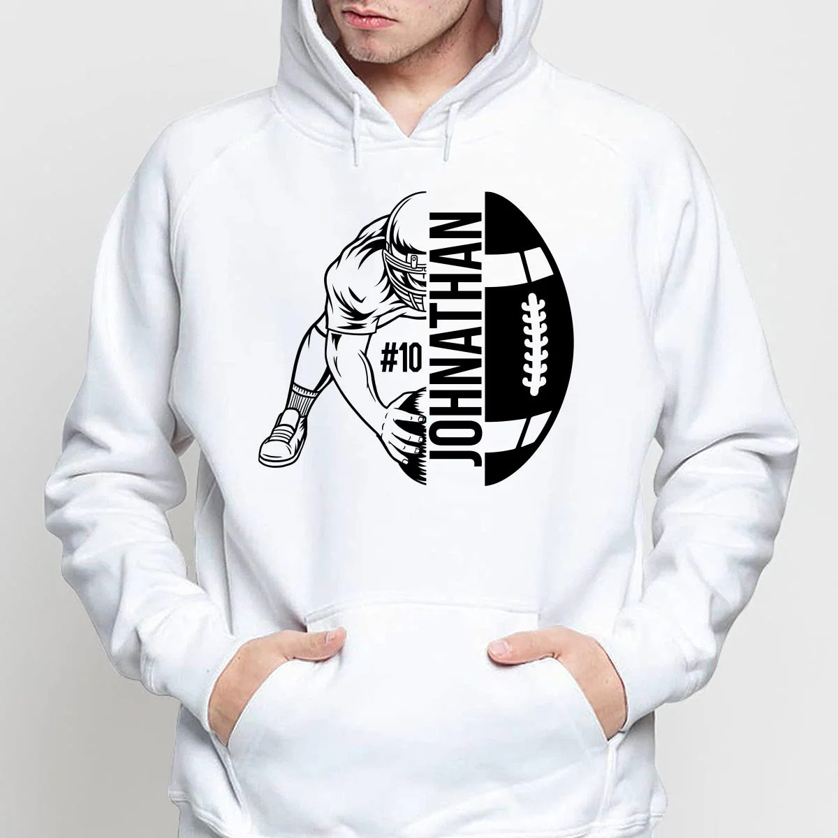 Football Player Holding Ball On The Ground Football Season Matching Personalized Shirt - Image 3