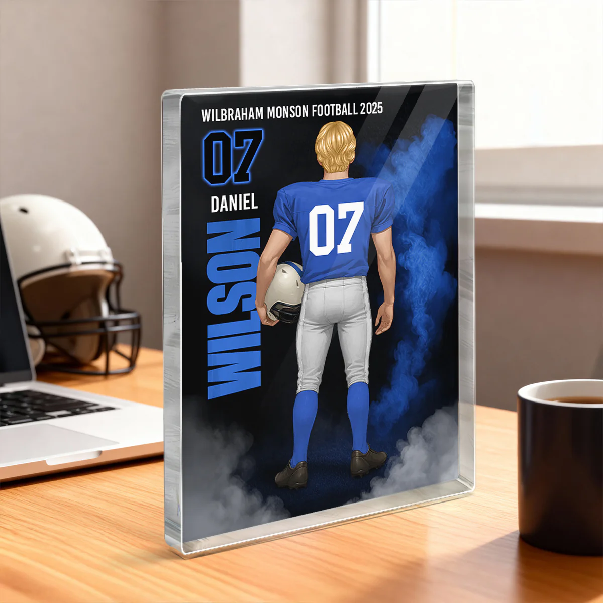 Football Sports Legend - Personalized Acrylic Block Plaque - Christmas Gift for Seniors, Sons, Grandsons - Image 4