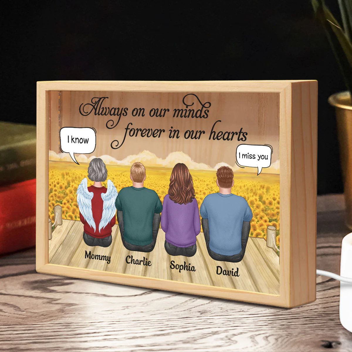 Forever In My Heart Memorial Keepsake Personalized Frame Light Box - Image 6