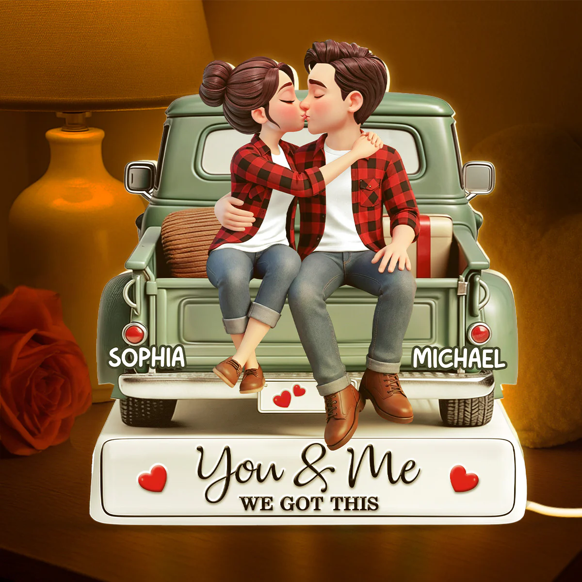 Forever Love Couple Kissing On The Truck - Personalized Light Box - Valentine's Day Gift For Couple, For Him, For Her - Image 3