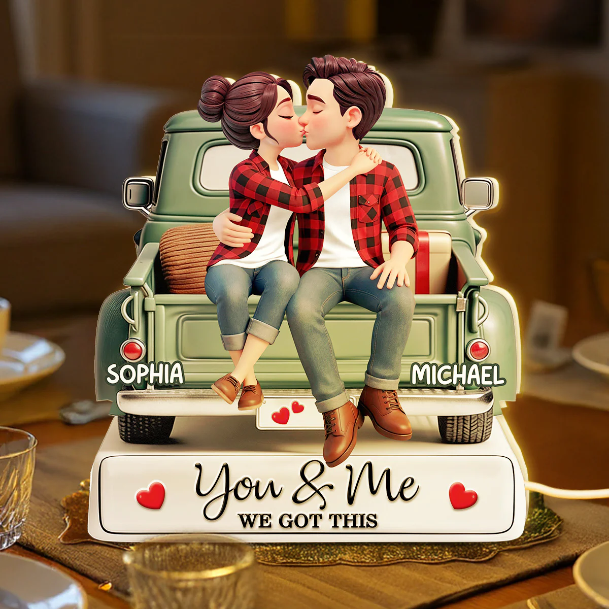 Forever Love Couple Kissing On The Truck - Personalized Light Box - Valentine's Day Gift For Couple, For Him, For Her - Image 5