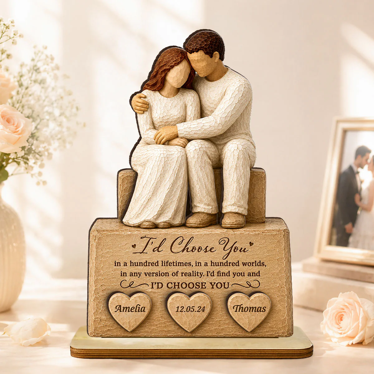Forever Love Keepsake - Personalized 2-Layered Wooden Plaque - Anniversary Gift for Him, for Her - Image 10