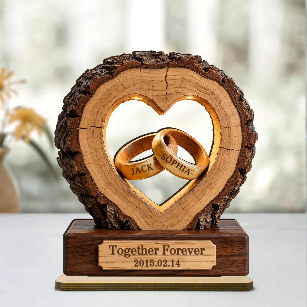 Forever Love Keepsake - Personalized 2-Layered Wooden Plaque - Anniversary Gift for Him, for Her - Image 12