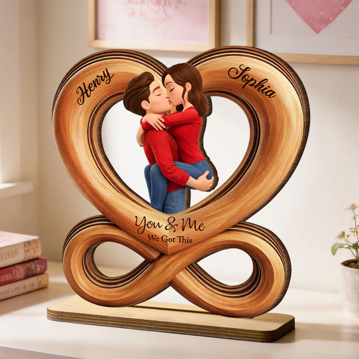 Forever Us Infinity Love - Personalized 2-Layered Wooden Plaque - Anniversary, Valentine's Day Gift, Gift For Him, Gift For Her - Image 5