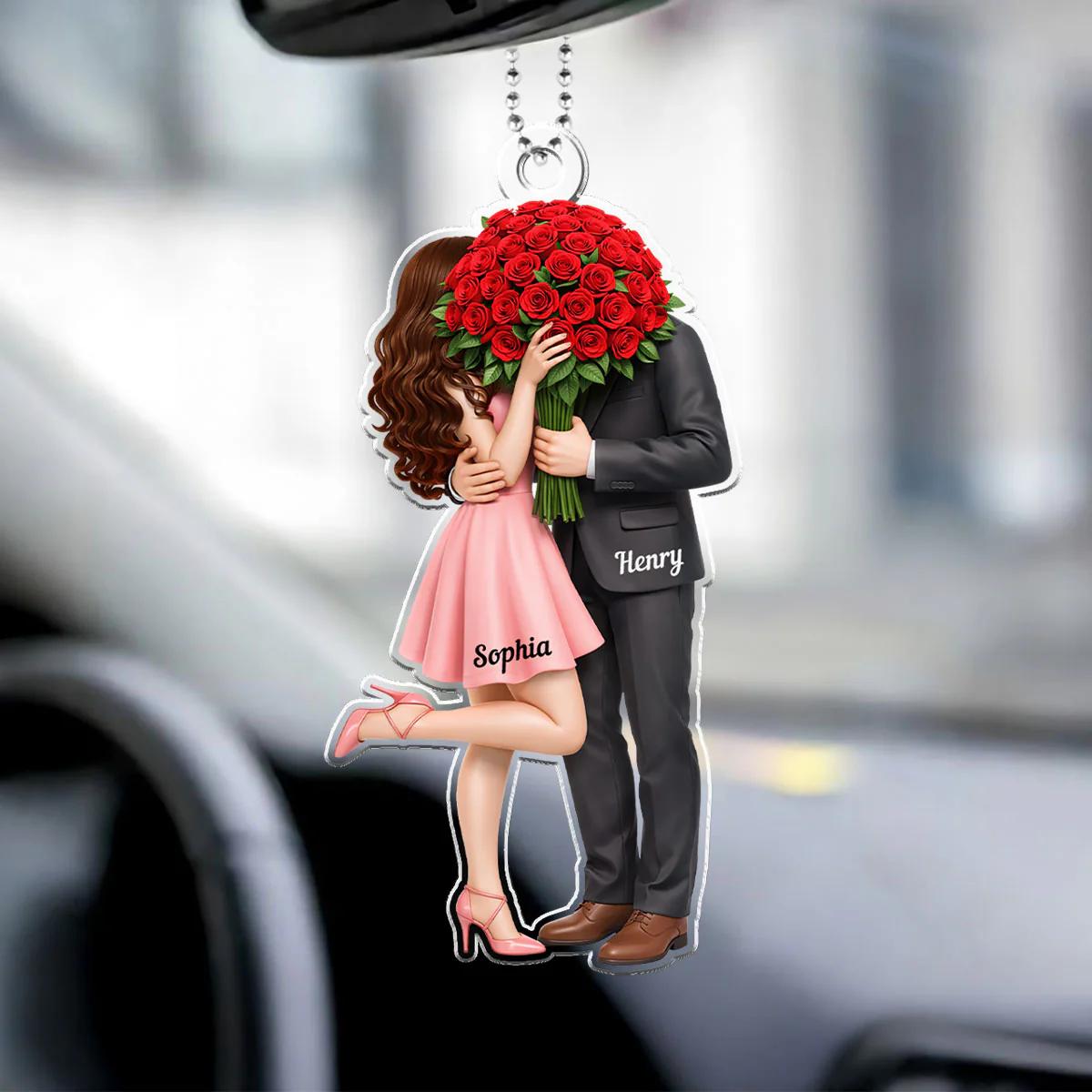 Forever Without Saying a Word Elegant Couple - Personalized Car Hanger - Valentine's Gift For Him, For Her, For Couple - Image 2