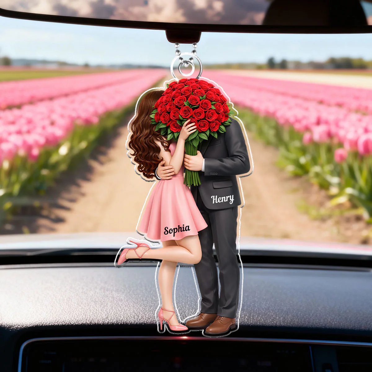 Forever Without Saying a Word Elegant Couple - Personalized Car Hanger - Valentine's Gift For Him, For Her, For Couple - Image 3