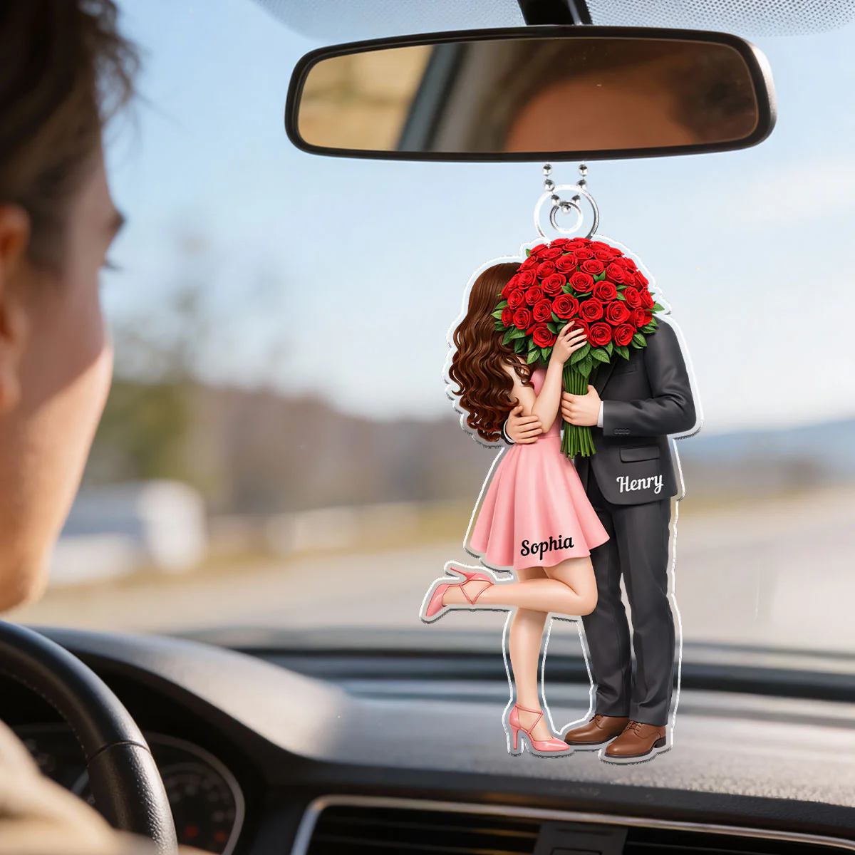 Forever Without Saying a Word Elegant Couple - Personalized Car Hanger - Valentine's Gift For Him, For Her, For Couple - Image 4