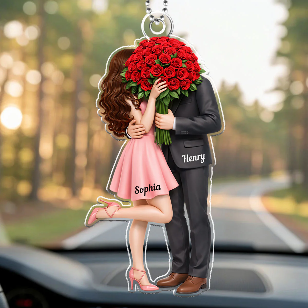 Forever Without Saying a Word Elegant Couple - Personalized Car Hanger - Valentine's Gift For Him, For Her, For Couple - Image 7