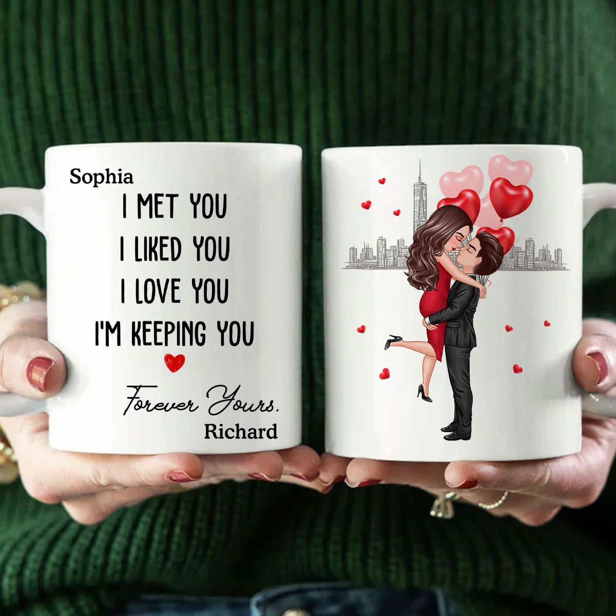 Forever Yours Couple Anniversary Gift Personalized Mug - Image 7