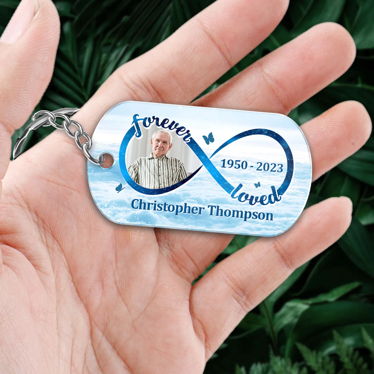 Forever Loved Memorial Remembrance Upload Photo Memorial Remembrance Personalized Acrylic Keychain - Image 2