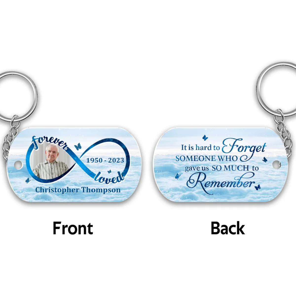 Forever Loved Memorial Remembrance Upload Photo Memorial Remembrance Personalized Acrylic Keychain - Image 5