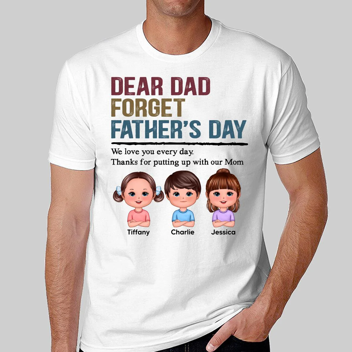Forget Father‘s Day Retro Doll Kids Personalized Shirt - Image 2