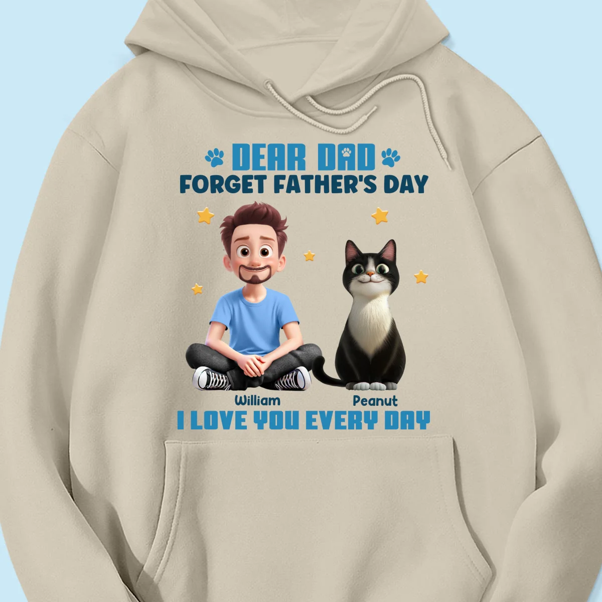 Forget Father's Day We Love You Every Day Cartoon Man & Cats Gift For Cat Lover Personalized Shirt - Image 12