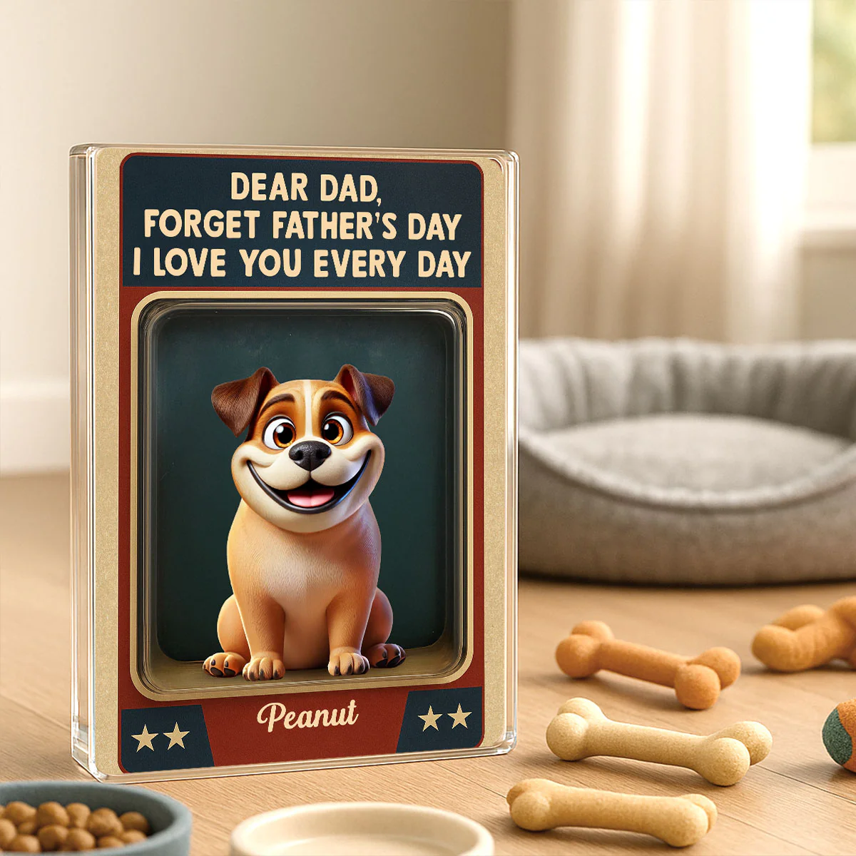 Forget We Love You Every Day Cute Dog Figures Style Personalized Acrylic Block Plaque - Image 12