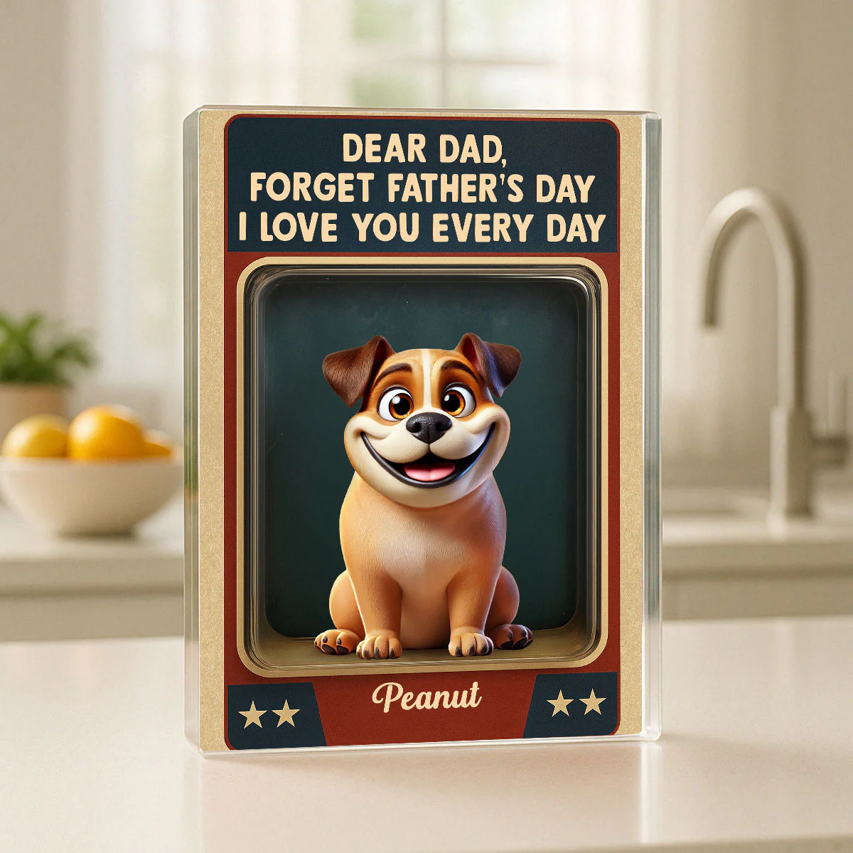 Forget We Love You Every Day Cute Dog Figures Style Personalized Acrylic Block Plaque - Image 2