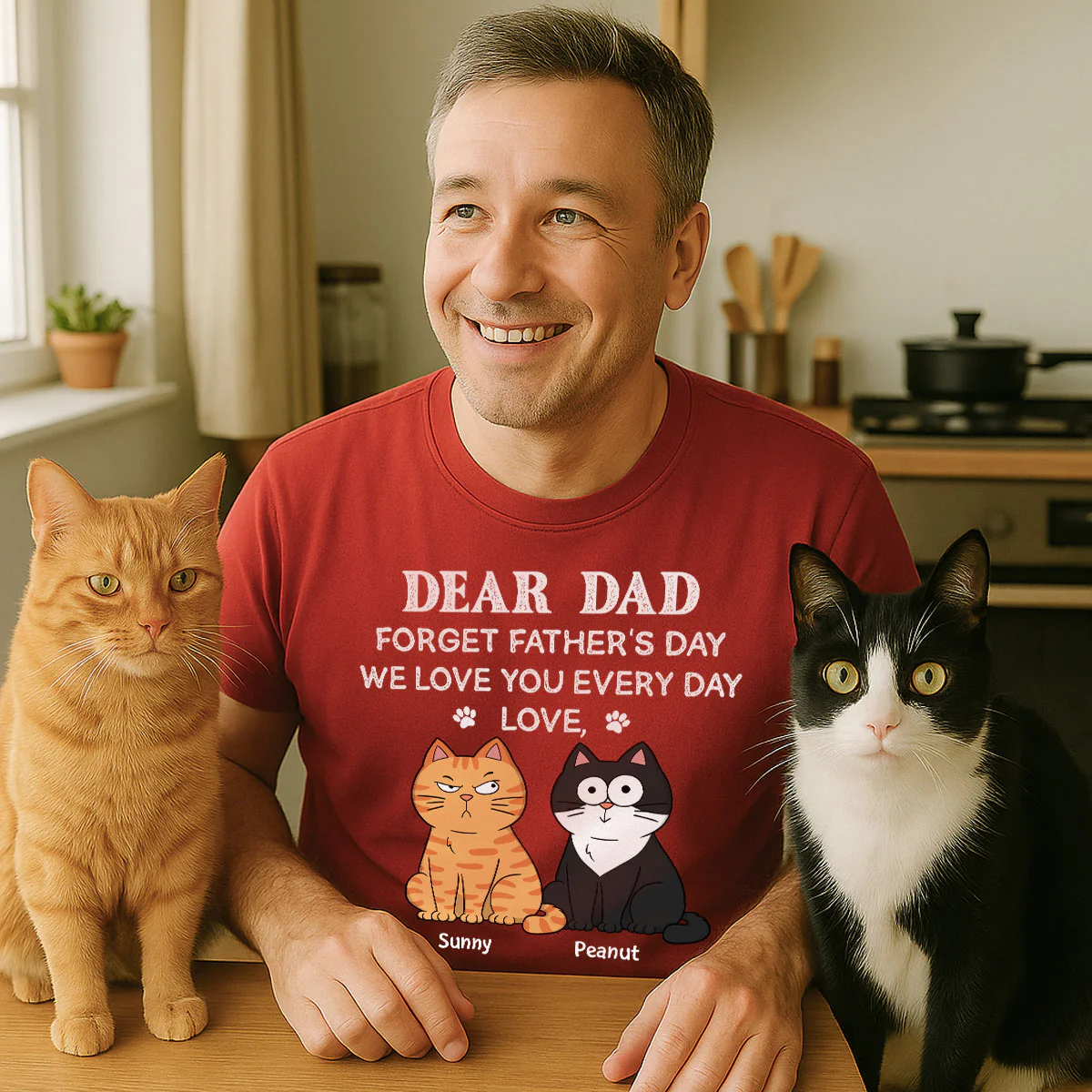 Forget Father's Day We Love You Every Day Gift For Cat Lover Personalized Shirt - Image 8