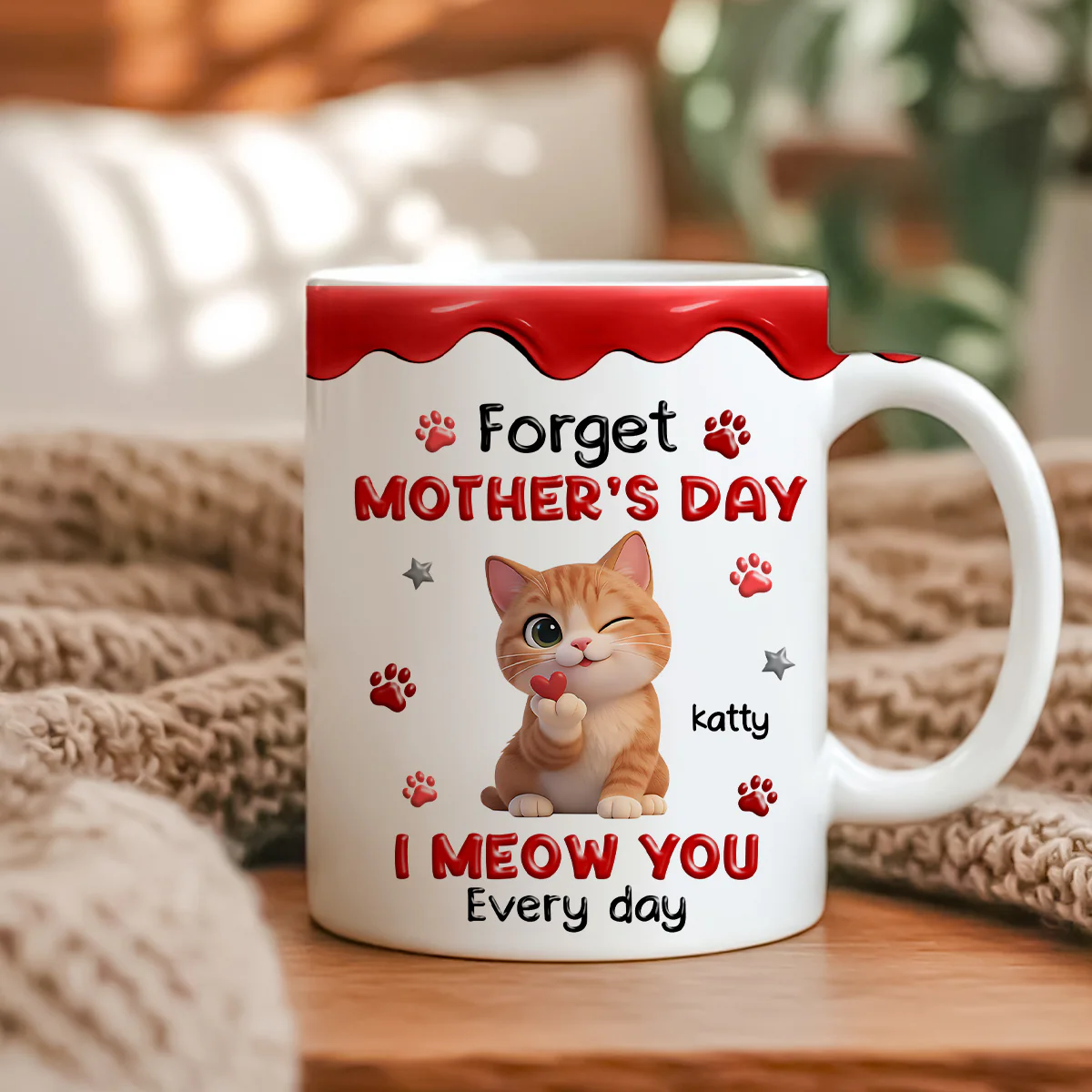 Forget Mother's Day I Meow You Every Day - Personalized Mug - Sentimental Gift for Cat Moms - Image 7