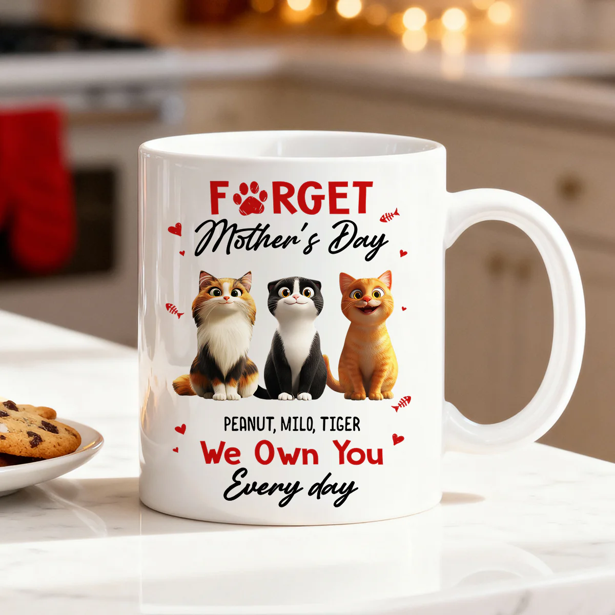 Forget Mother's Day I Own You Everyday - Personalized Mug - Gift for Cat Moms - Image 7
