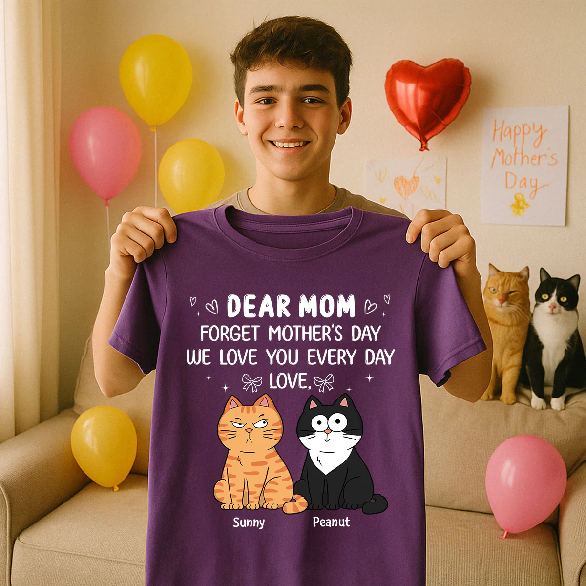 Forget Mother's Day We Love You Every Day Gift For Cat Lover Personalized Shirt - Image 10
