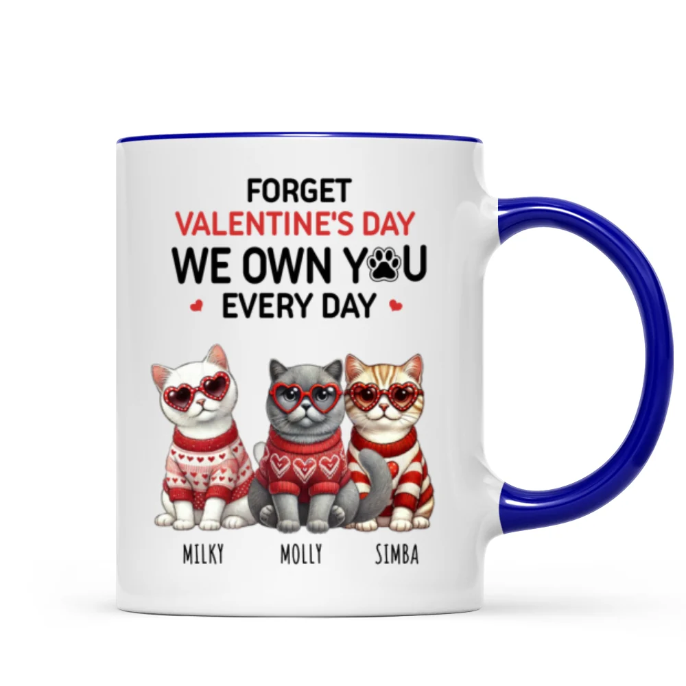 Forget We Own You Every Day, Cat Mom Personalized Mug, Gift for Cat lovers - Image 9