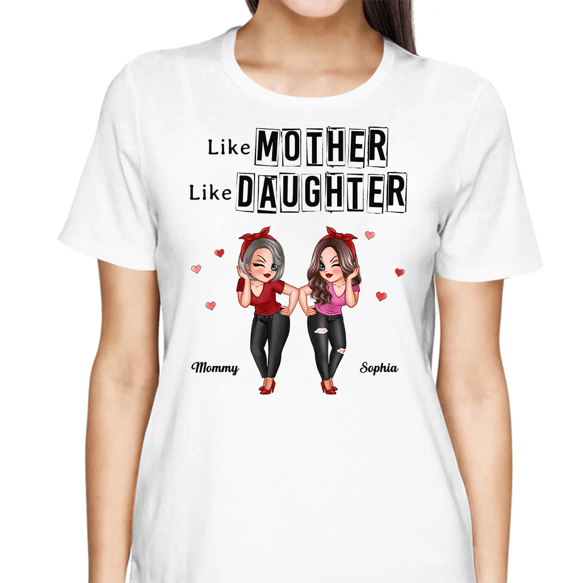 Frame Words Like Mother Like Daughter Personalized Shirt - Image 2