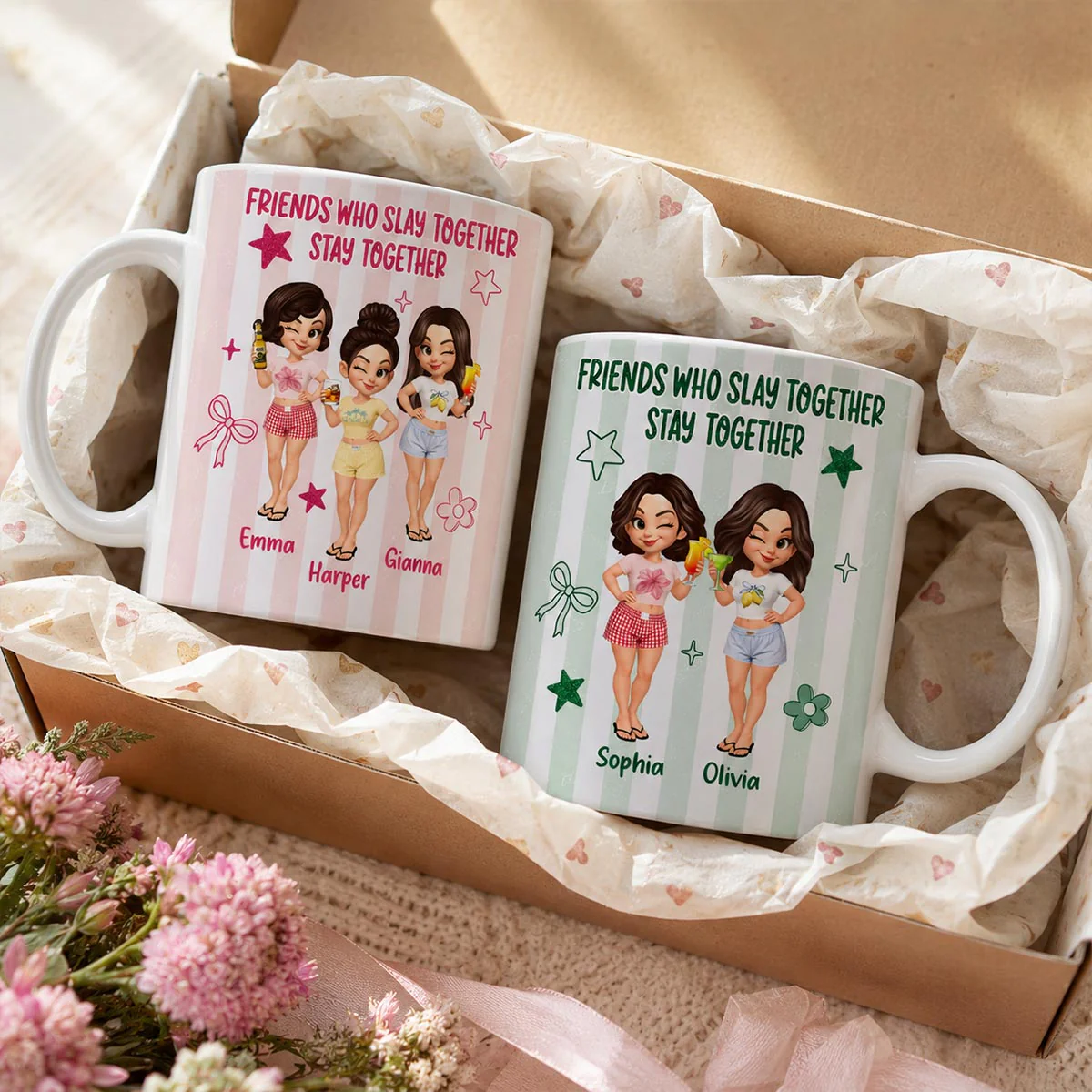 Friends Slay Together Stay Together - Personalized Mug - Gift For Besties, Sisters, Best Friends - Image 2