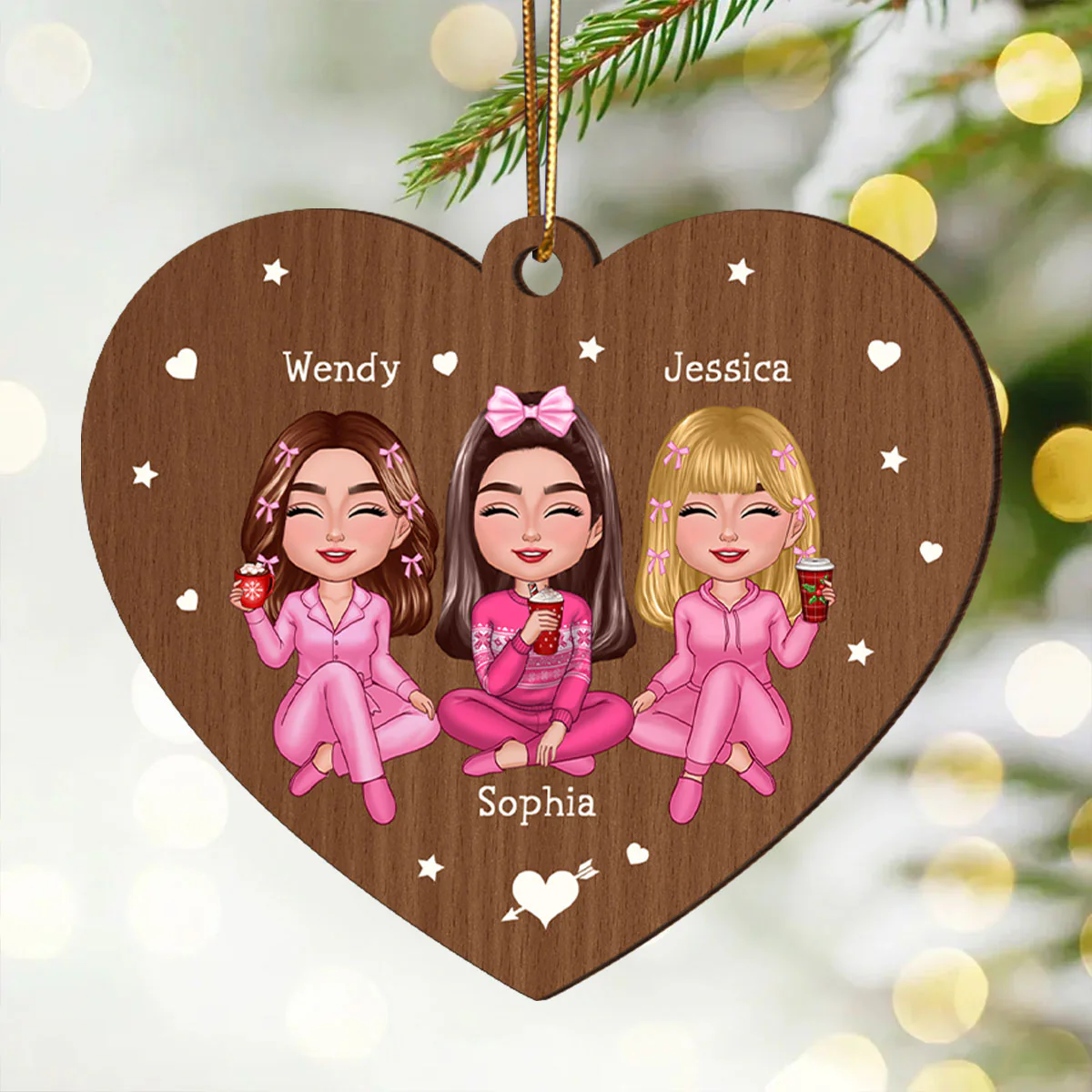 Friendship Is Like Pissing Your Pants Personalized Wooden Ornament, Funny Christmas Gift For Best Friends, Besties - Image 2