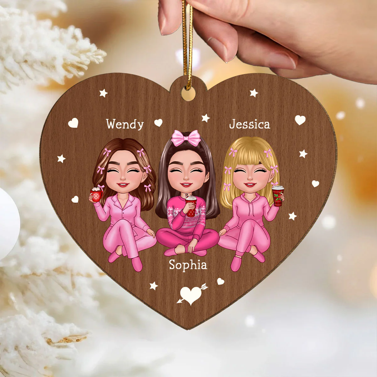 Friendship Is Like Pissing Your Pants Personalized Wooden Ornament, Funny Christmas Gift For Best Friends, Besties - Image 4