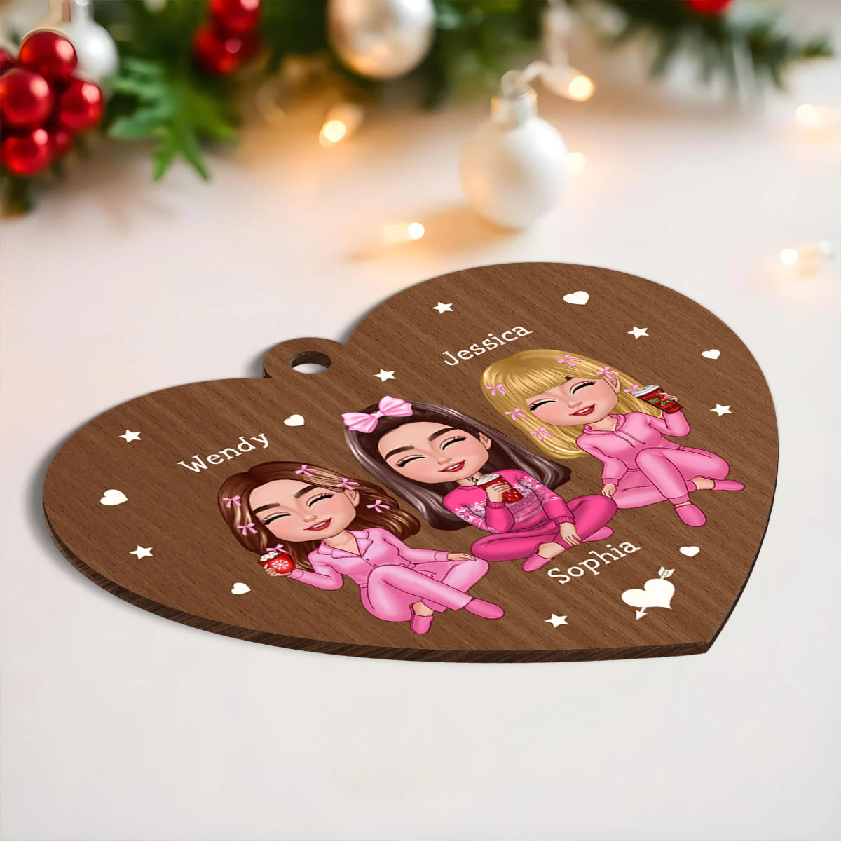 Friendship Is Like Pissing Your Pants Personalized Wooden Ornament, Funny Christmas Gift For Best Friends, Besties - Image 6