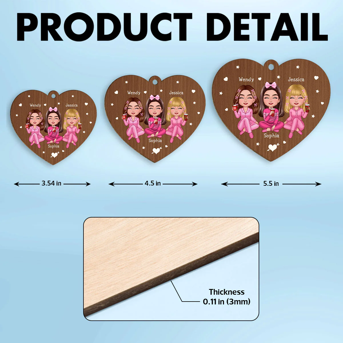 Friendship Is Like Pissing Your Pants Personalized Wooden Ornament, Funny Christmas Gift For Best Friends, Besties - Image 7