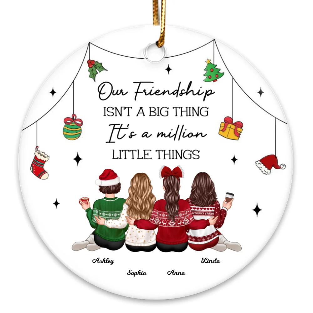 Friendship Million Little Things Personalized Circle Ceramic Ornament, Christmas Gift for Best Friends - Image 7