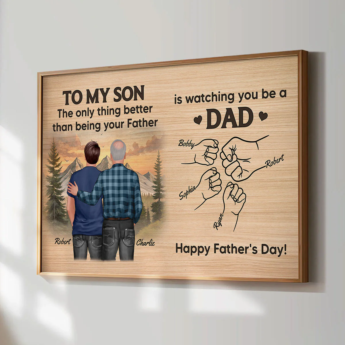 From Dad To Son Watching You Be A Dad Personalized Poster, Gift For Son - Image 2