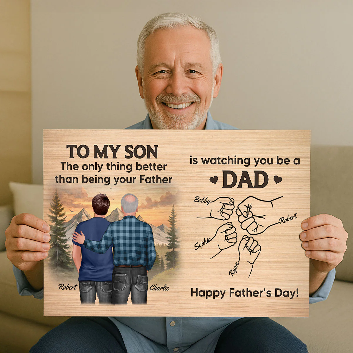 From Dad To Son Watching You Be A Dad Personalized Poster, Gift For Son - Image 5
