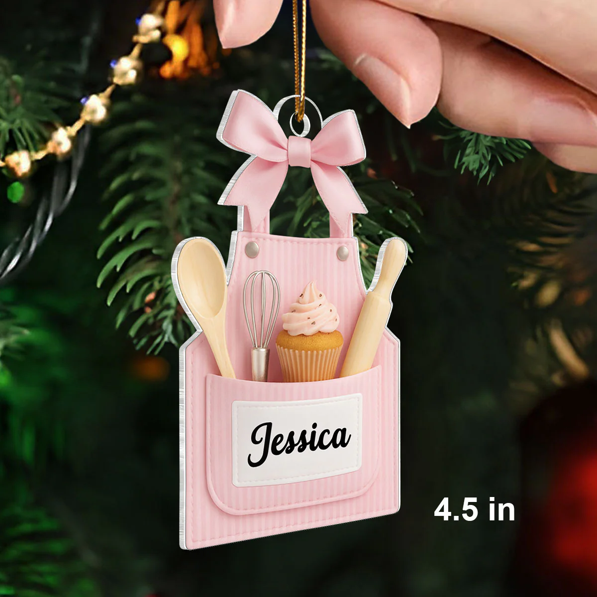 From Her Oven With Love – Personalized Acrylic Ornament – Heartfelt Gift for Women Who Love Baking, Mom, Wife - Image 2