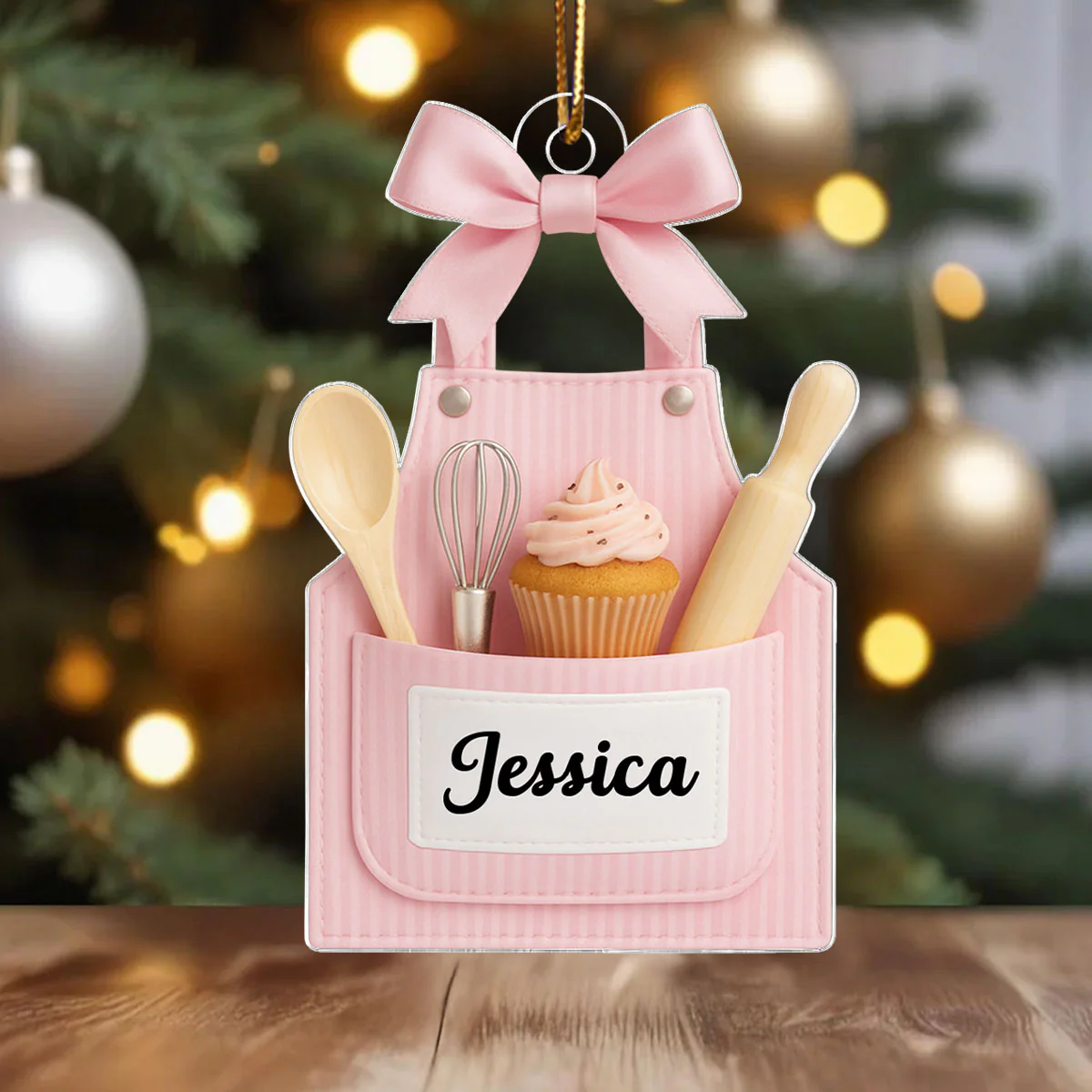 From Her Oven With Love – Personalized Acrylic Ornament – Heartfelt Gift for Women Who Love Baking, Mom, Wife - Image 4