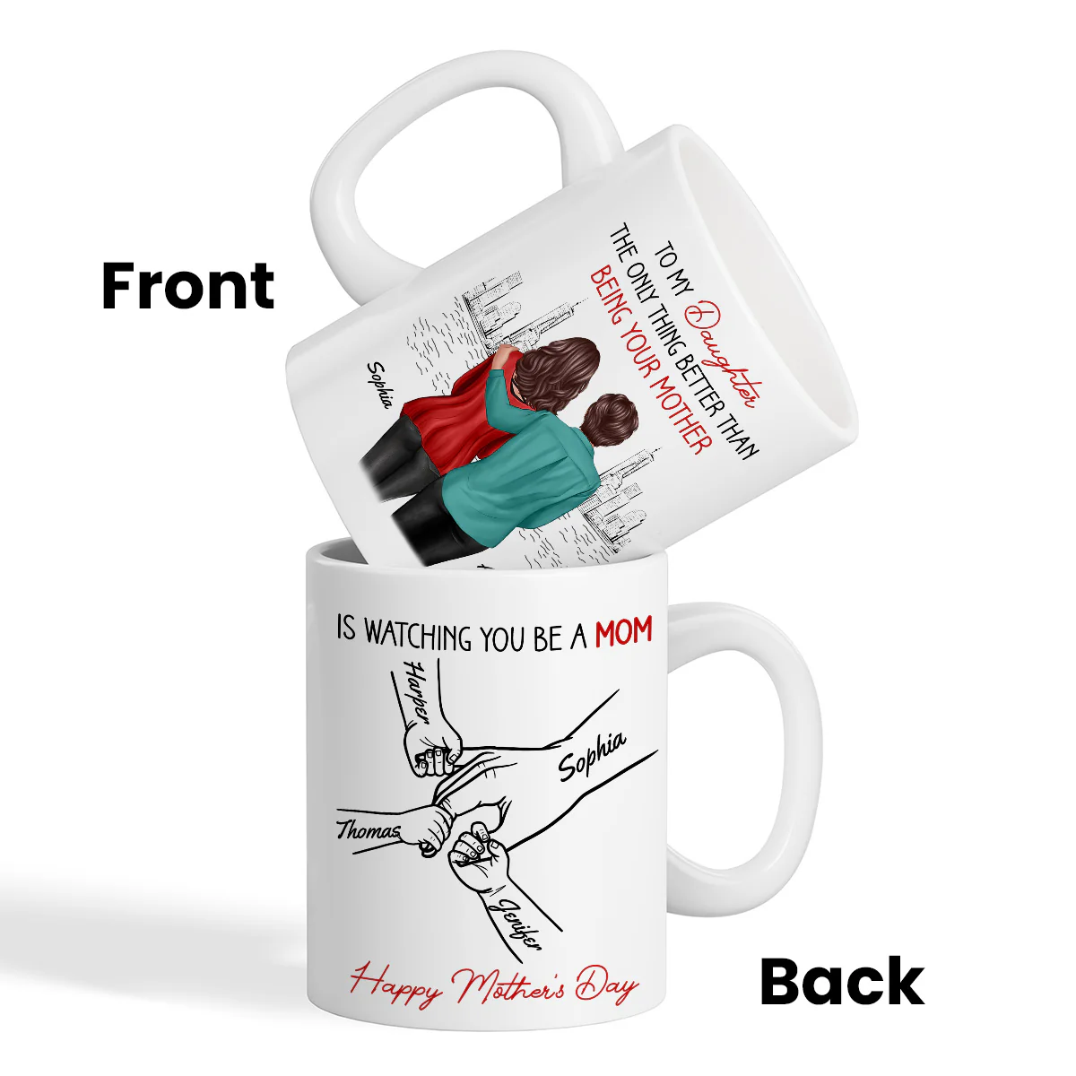 From Mom Dad To Daughter Watching You Be A Mom - Personalized Mug - Mother's Day Gift For Daughter - Image 5