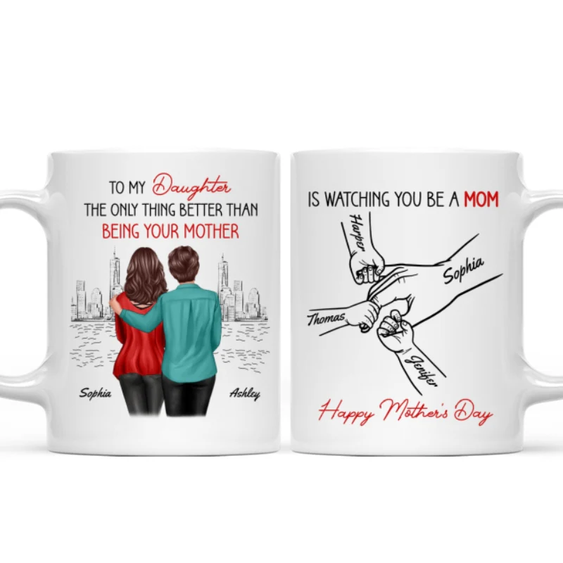 From Mom Dad To Daughter Watching You Be A Mom - Personalized Mug - Mother's Day Gift For Daughter - Image 9