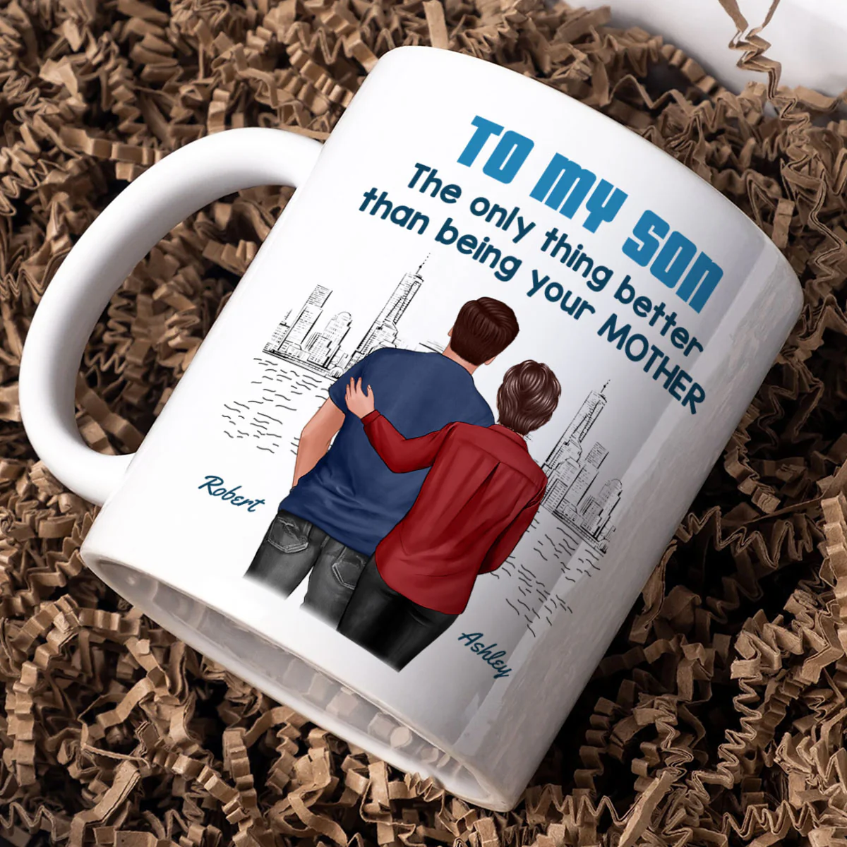 From Mom Dad To Son Watching You Be A Dad Blue Tone - Personalized Mug - Gift For Son - Image 7
