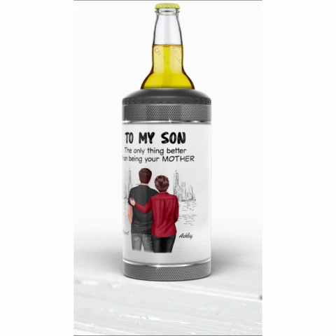 From Mom Dad To Son Watching You Be A Dad Personalized 4-in-1 Can Cooler, Gift For Son - Image 2