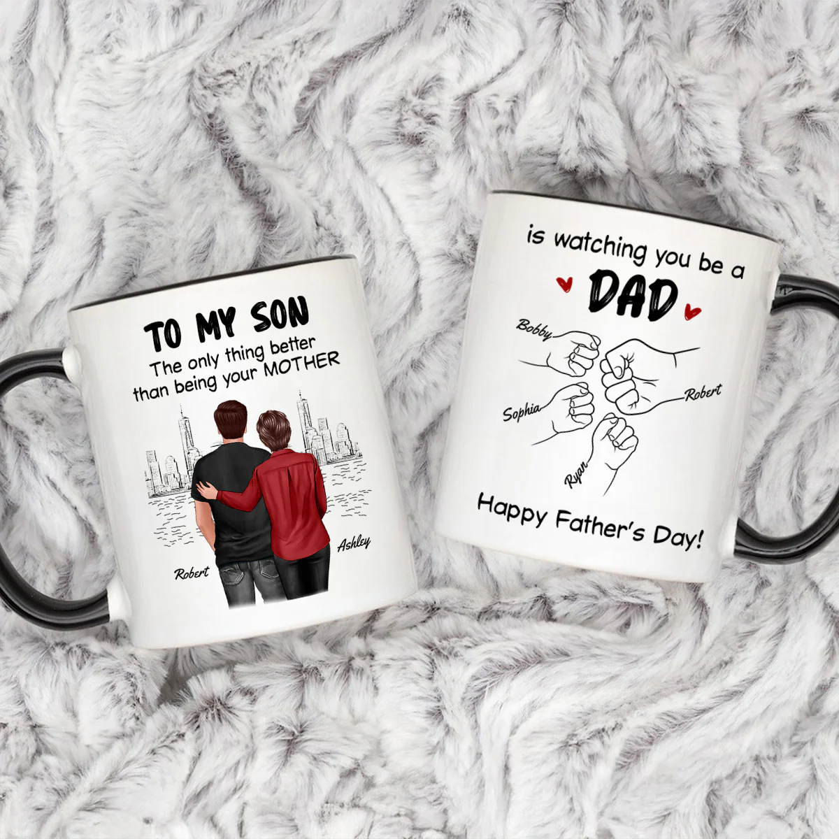 From Mom Dad To Son Watching You Be A Dad Personalized Mug, Gift For Son - Image 5