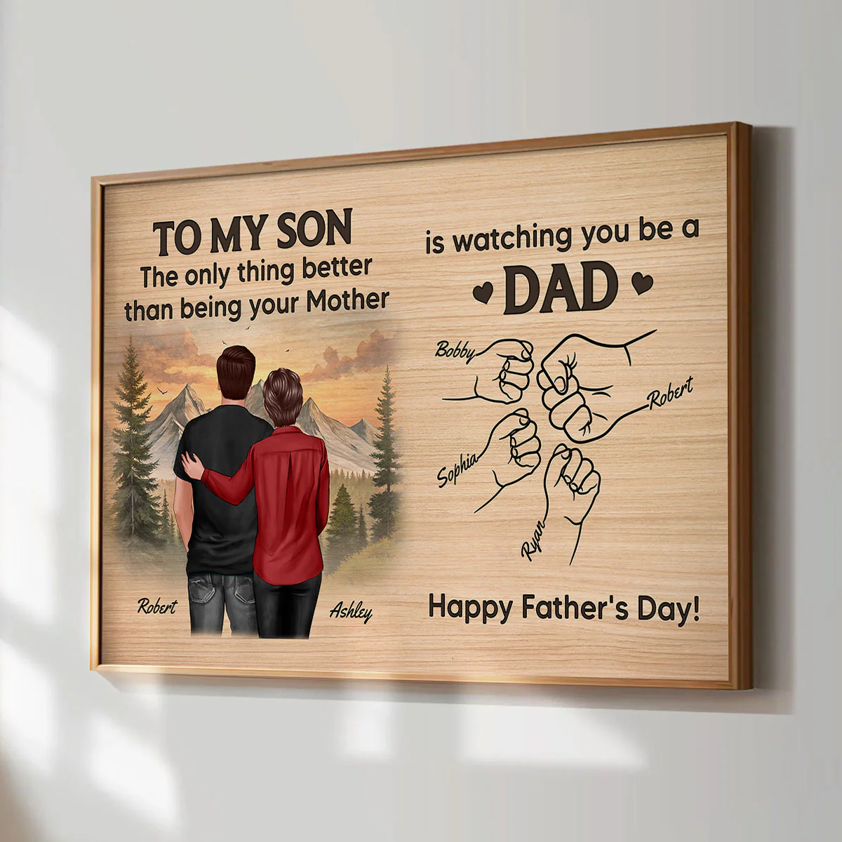 From Mom Dad To Son Watching You Be A Dad Personalized Poster, Gift For Son - Image 2