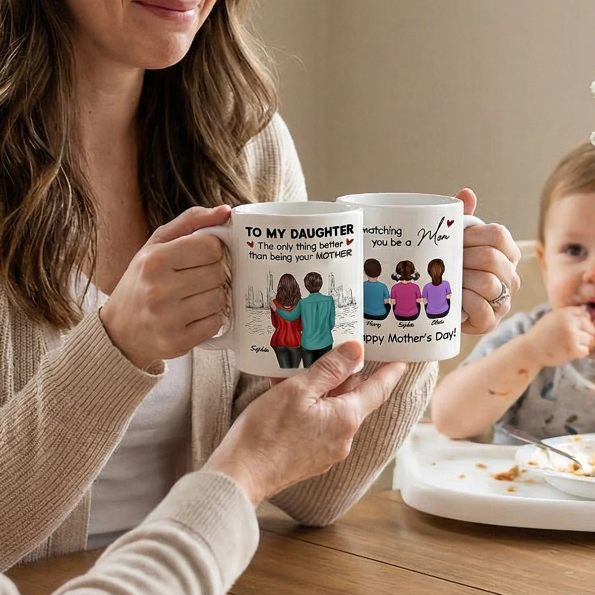 From Mom Dad Watching You Be A Mom - Personalized Mug - Mother's Day Gift For Daughter - Image 2