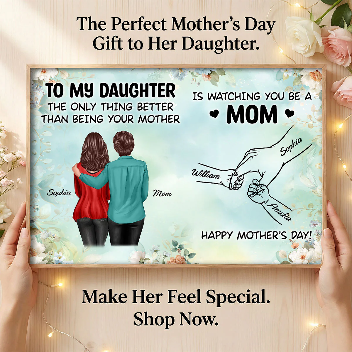 From Mom To Daughter Watching You Be A Mom Green Tone - Personalized Poster - Mother's Day Gift For Daughter - Image 11