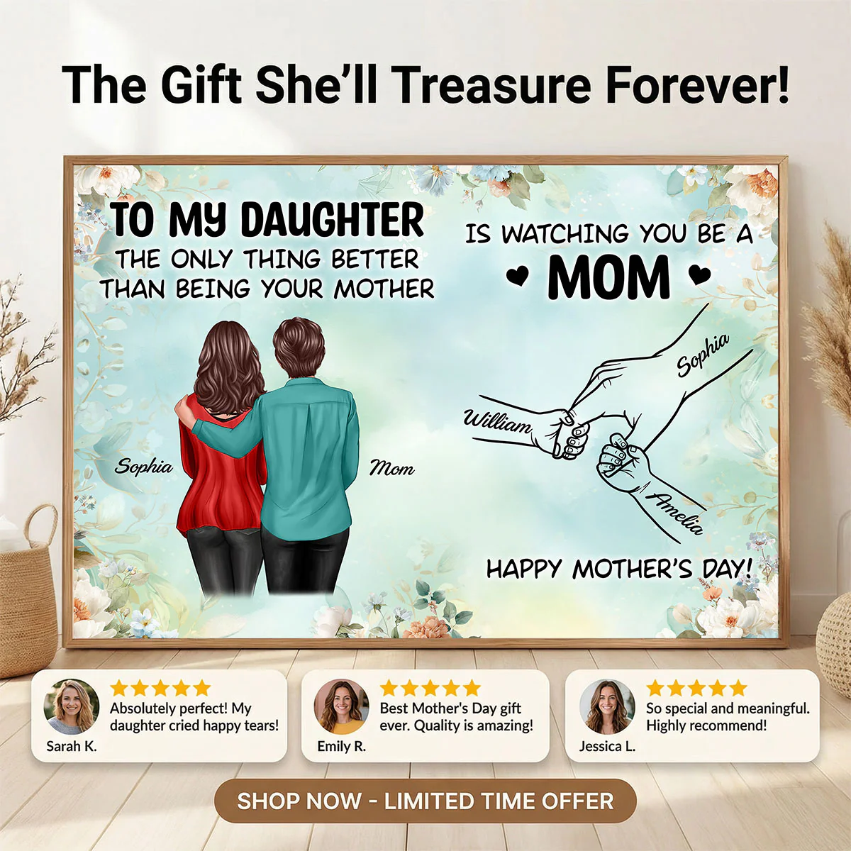 From Mom To Daughter Watching You Be A Mom Green Tone - Personalized Poster - Mother's Day Gift For Daughter - Image 12