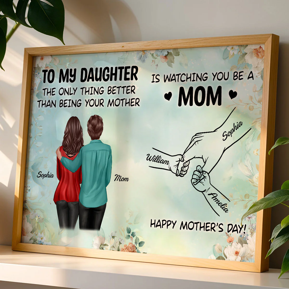 From Mom To Daughter Watching You Be A Mom Green Tone - Personalized Poster - Mother's Day Gift For Daughter - Image 3