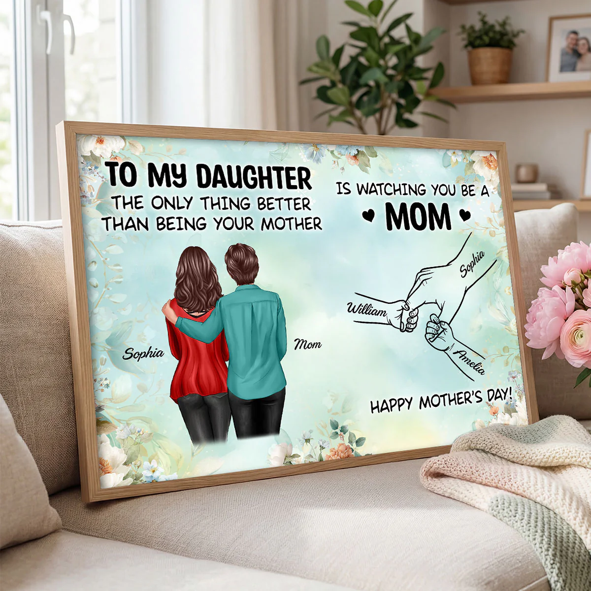 From Mom To Daughter Watching You Be A Mom Green Tone - Personalized Poster - Mother's Day Gift For Daughter - Image 4