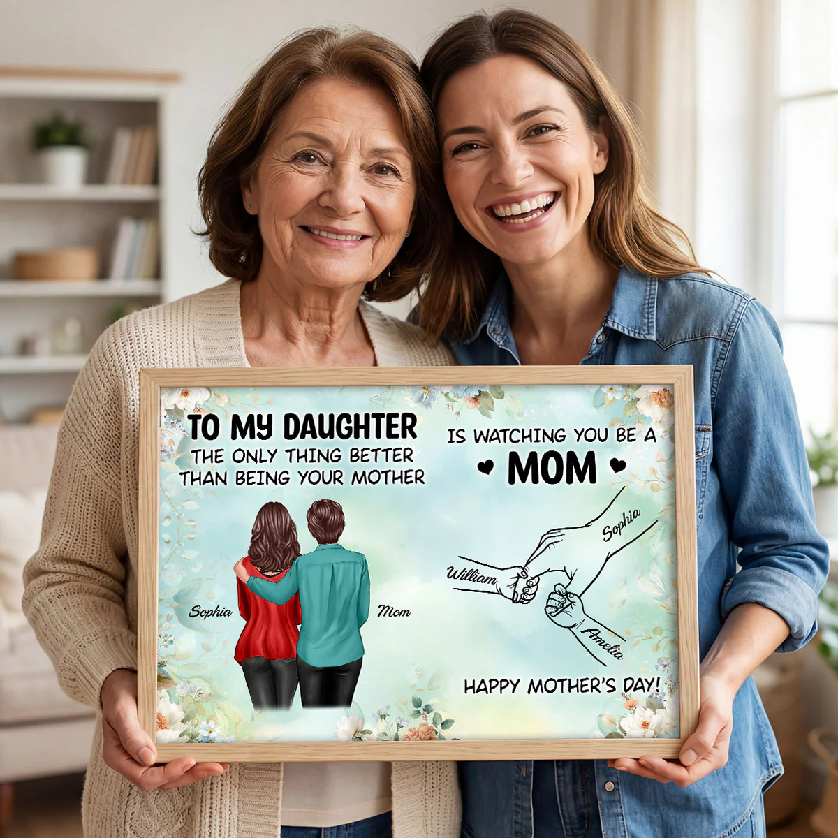 From Mom To Daughter Watching You Be A Mom Green Tone - Personalized Poster - Mother's Day Gift For Daughter - Image 9