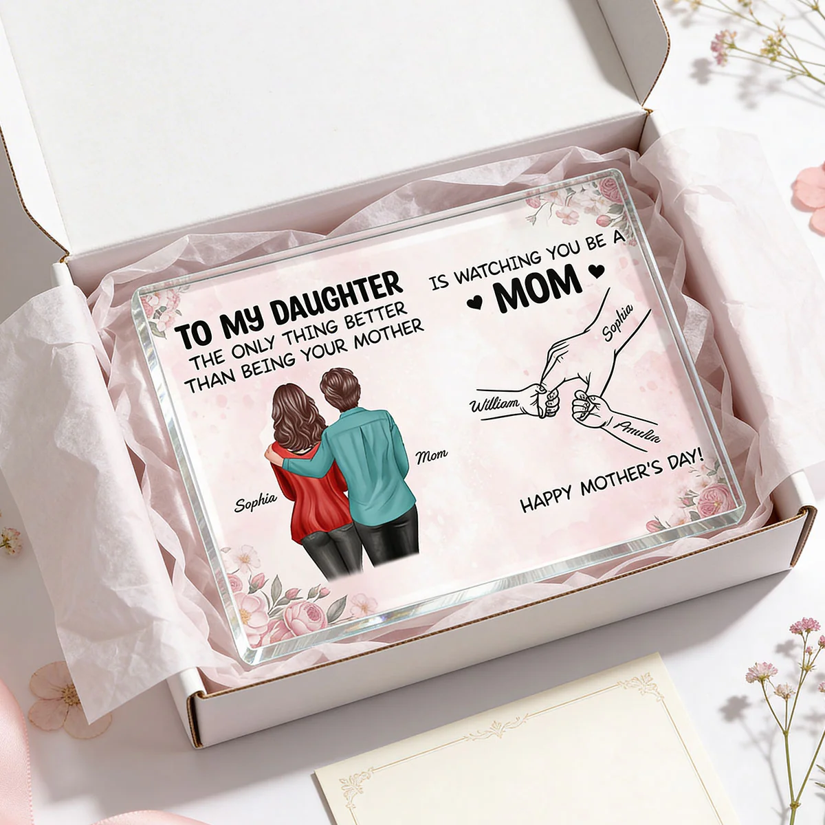 From Mom To Daughter Watching You Be A Mom - Personalized Acrylic Block Plaque - Mother's Day Gift For Daughter - Image 6